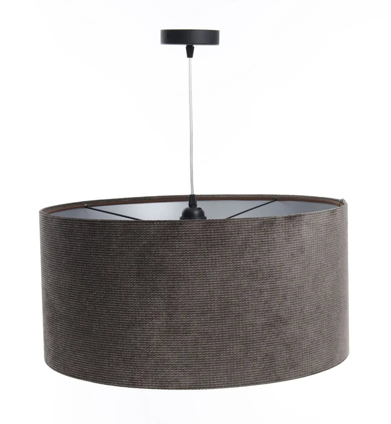 Suspension Luminaire Moderne en Tissu - Glamour Structural Velour (Gris Marron/Argent)