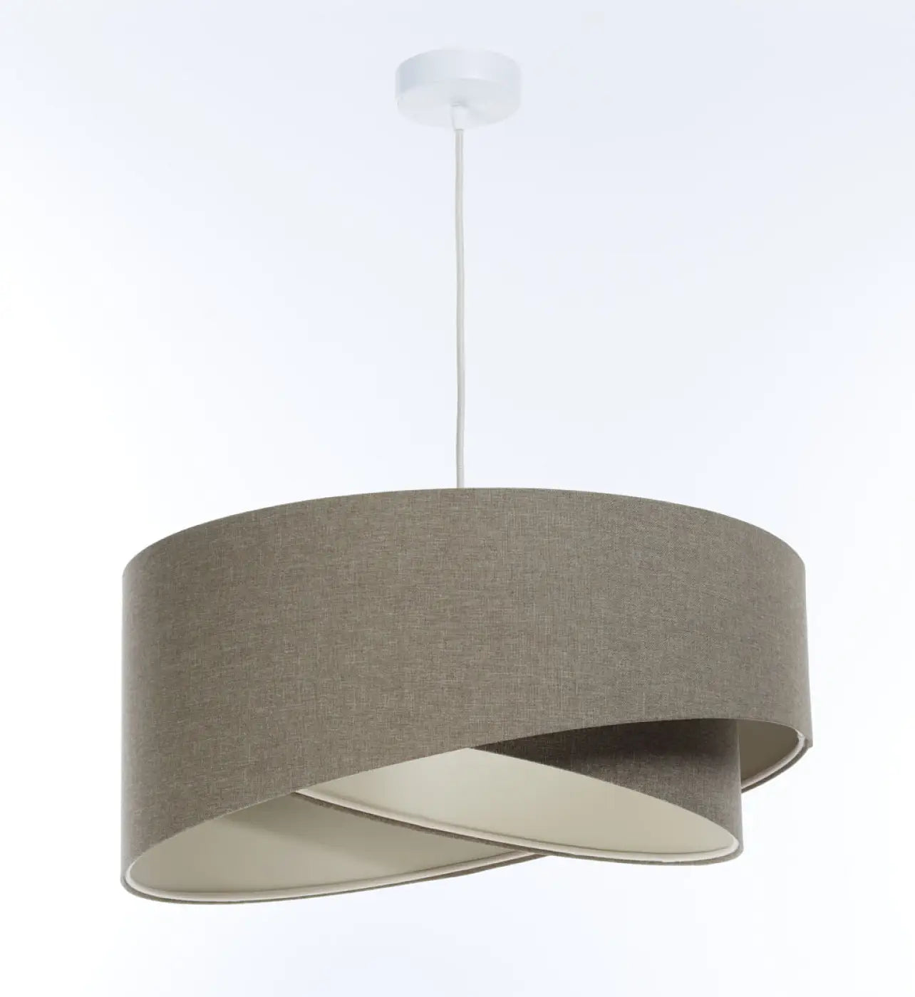 Suspension Luminaire Design en Tissu - Galaxy Boho Elegant (Gris Marron/Ecru)