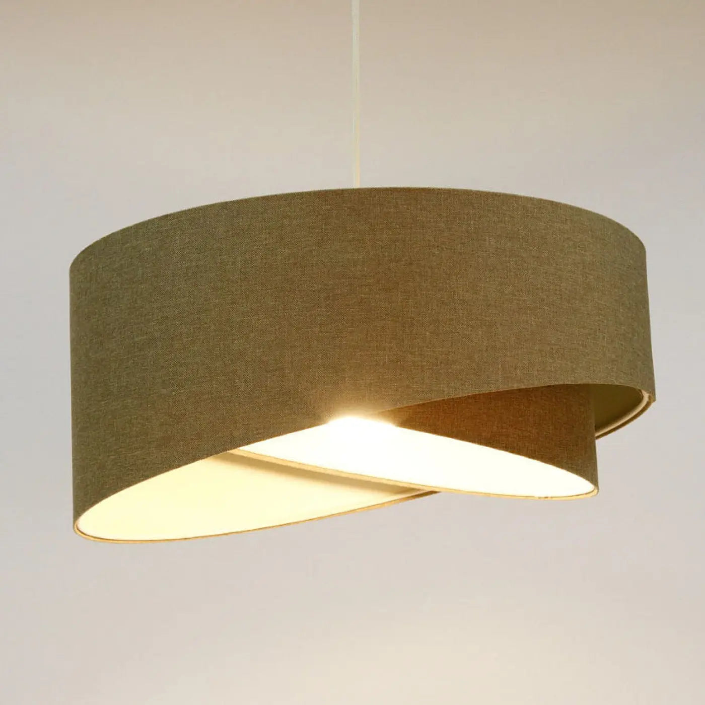 Suspension Luminaire Design en Tissu - Galaxy Boho Elegant (Gris Marron/Ecru)