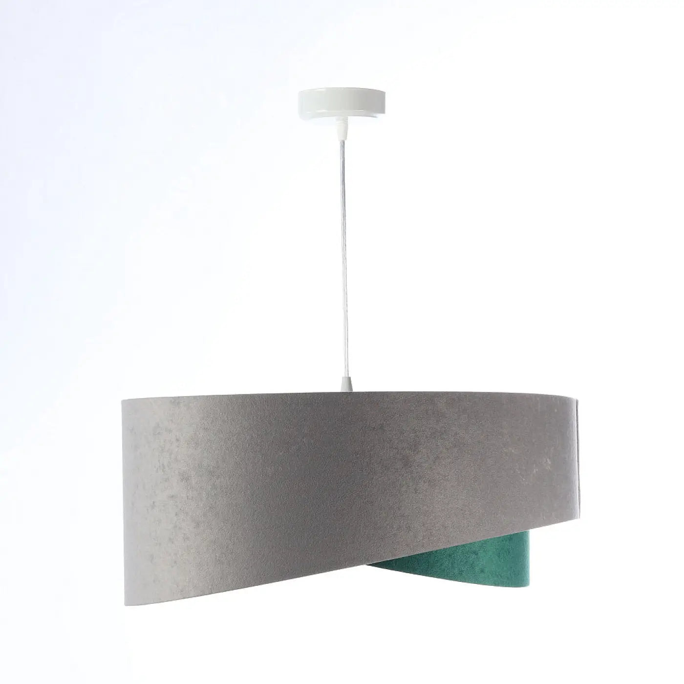 Suspension Luminaire Chic en Tissu - Galaxy Velour 50 Cm (Gris/Vert/Argent)