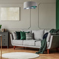 Suspension Luminaire Chic en Tissu - Galaxy Velour 50 Cm (Gris/Vert/Argent)