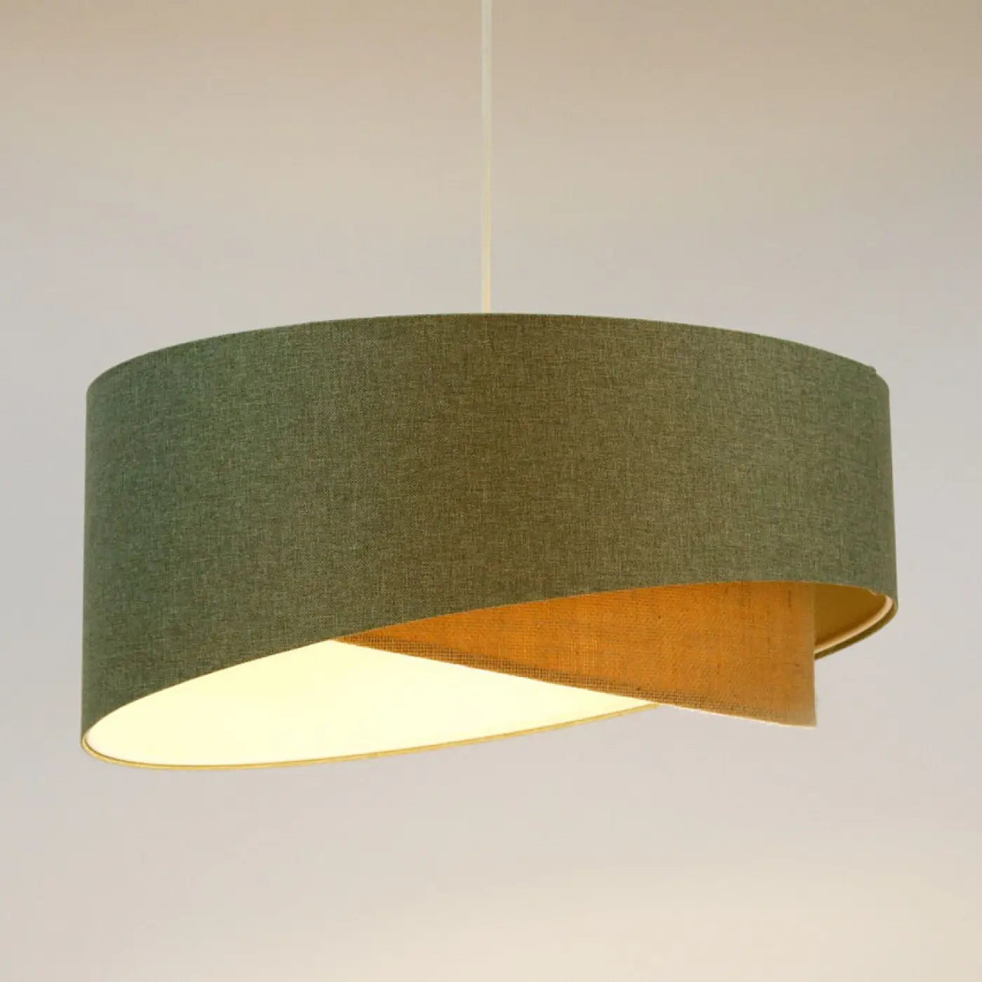 Suspension Luminaire Design en Tissu - Galaxy Boho Elegant (Gris Vert/Beige)