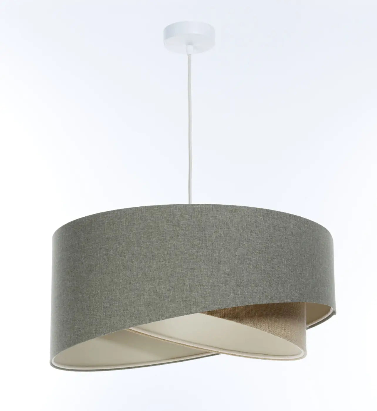 Suspension Luminaire Design en Tissu - Galaxy Boho Elegant (Gris Vert/Beige)
