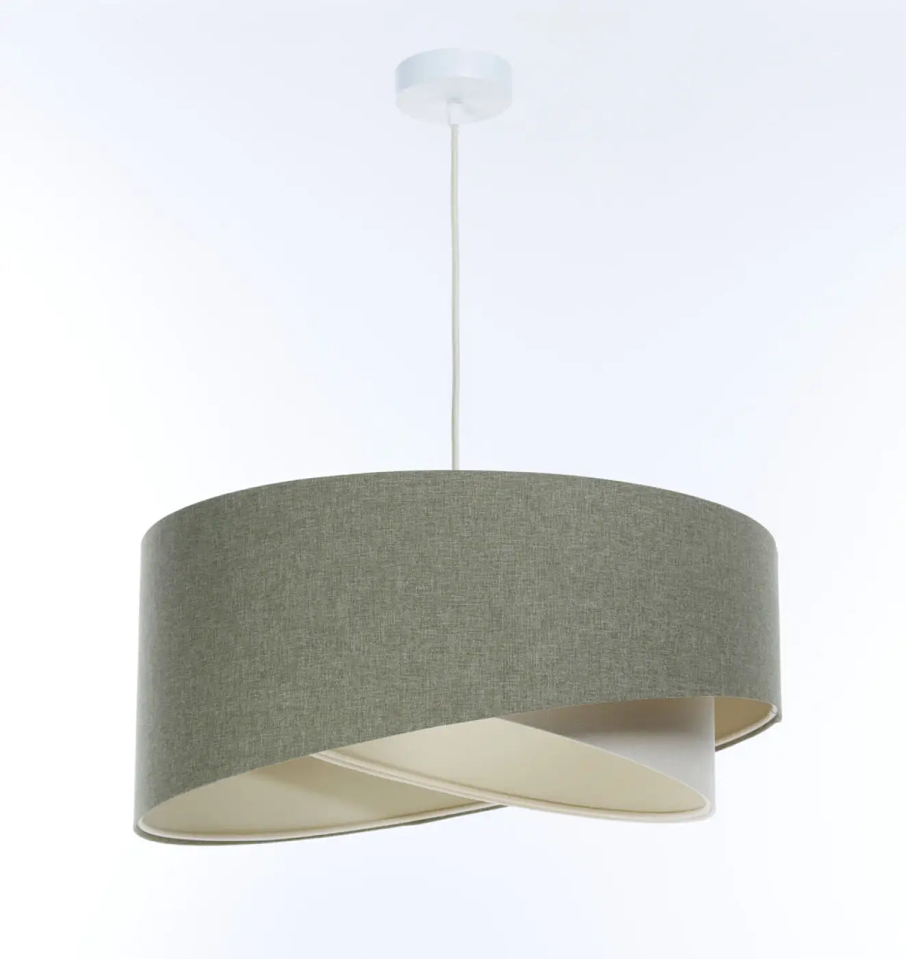 Suspension Luminaire Design en Tissu - Galaxy Boho Elegant (Gris Vert/Crème)