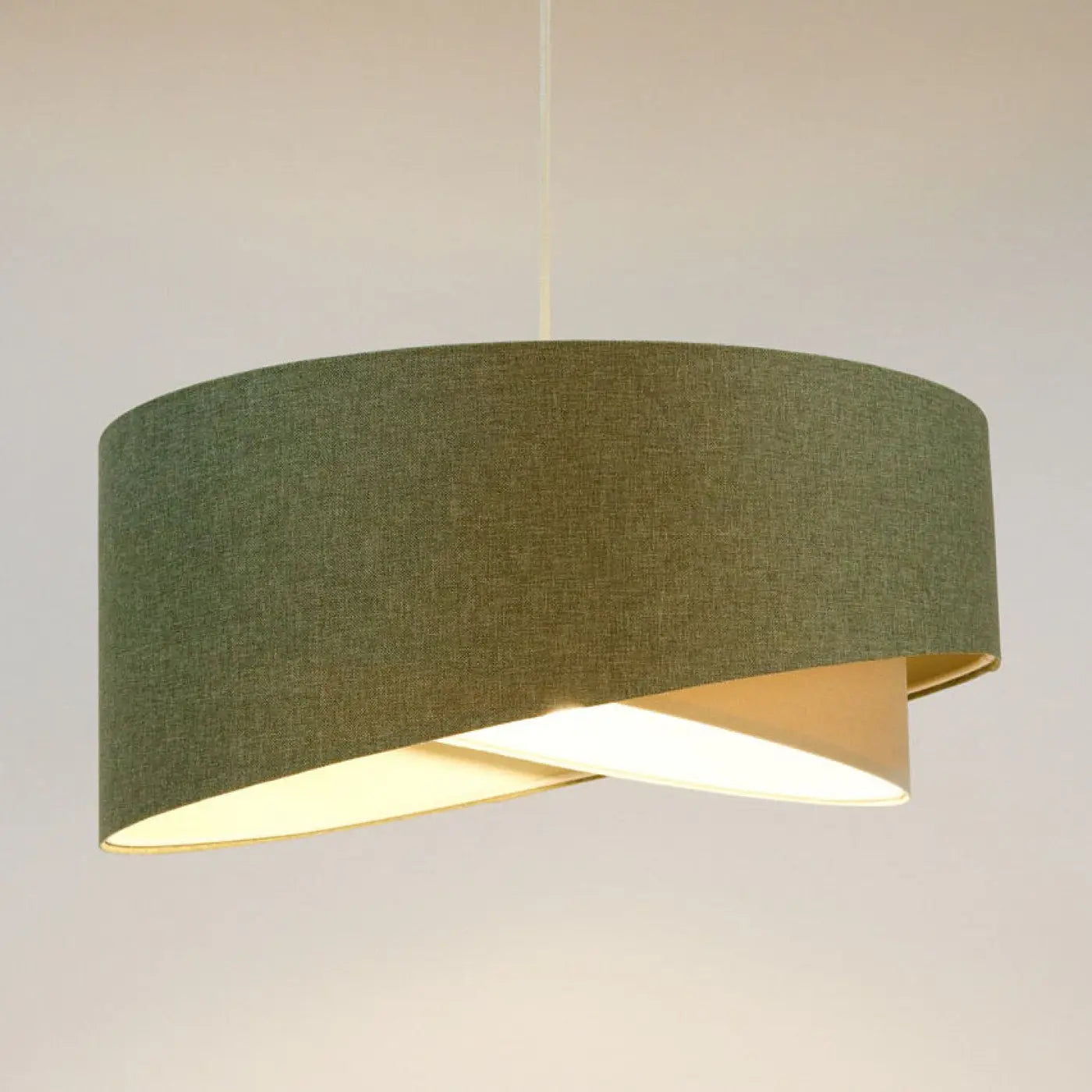 Suspension Luminaire Design en Tissu - Galaxy Boho Elegant (Gris Vert/Crème)