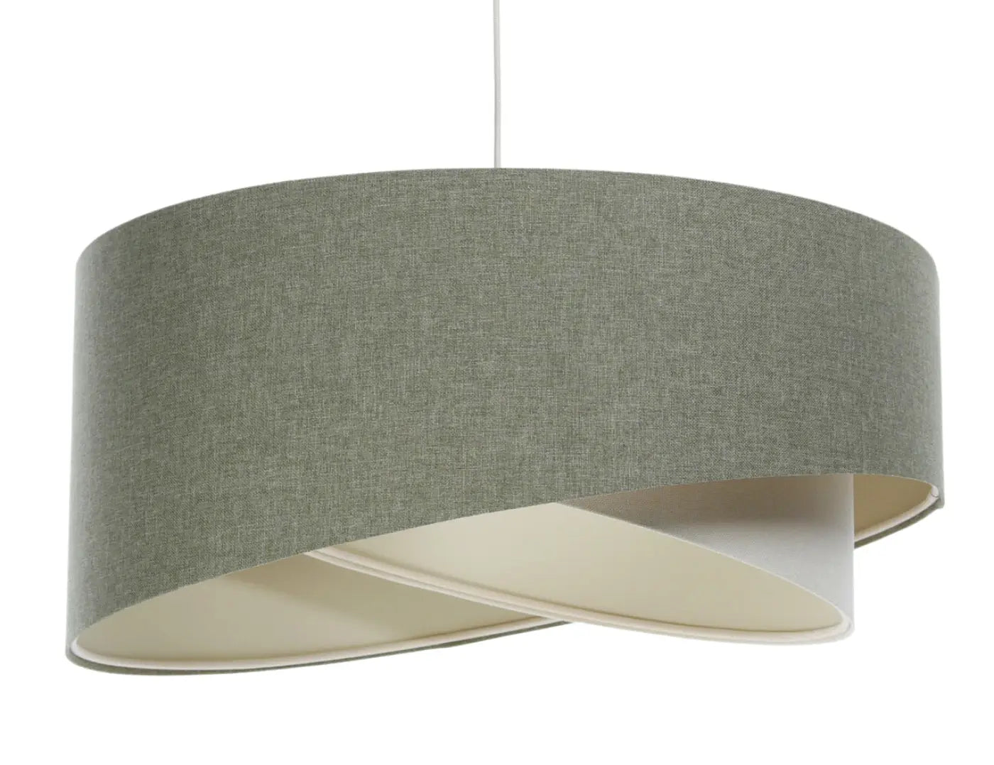 Suspension Luminaire Design en Tissu - Galaxy Boho Elegant (Gris Vert/Crème)
