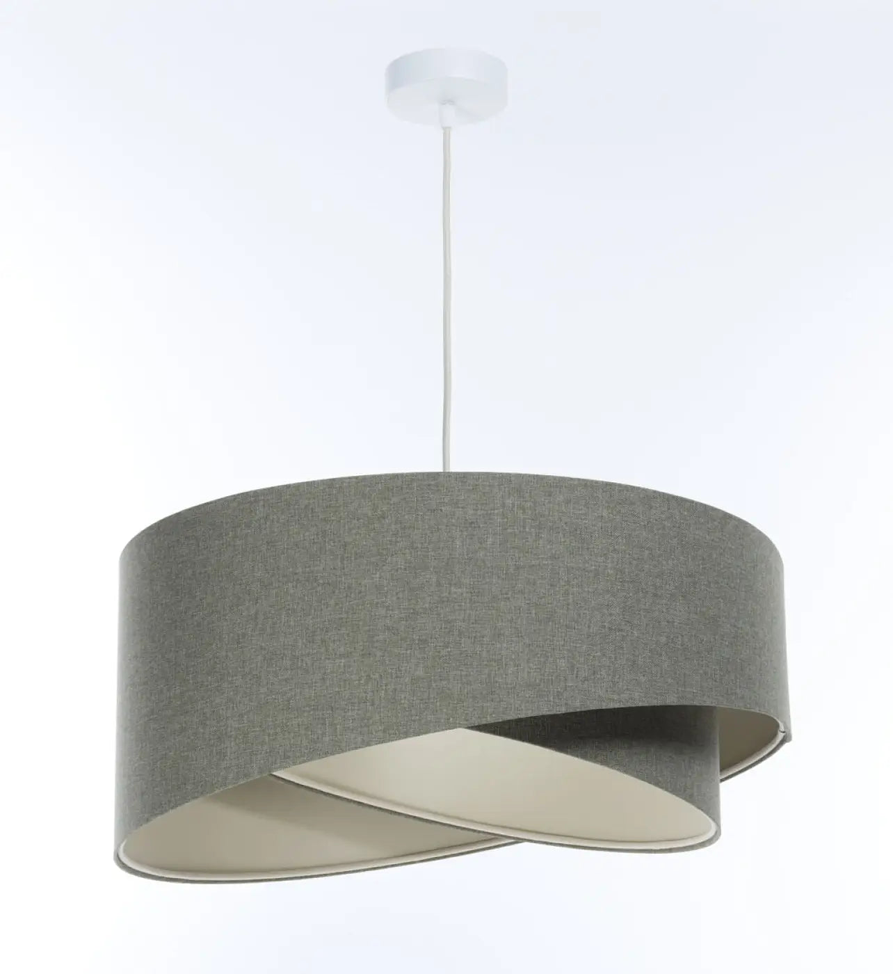 Suspension Luminaire Design en Tissu - Galaxy Boho Elegant (Gris Vert/Ecru)