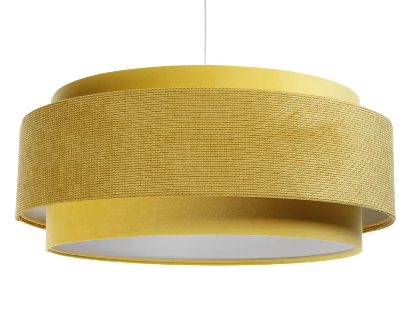 Suspension Luminaire en Tissu - Doblo Classic (Jaune/Blanc)