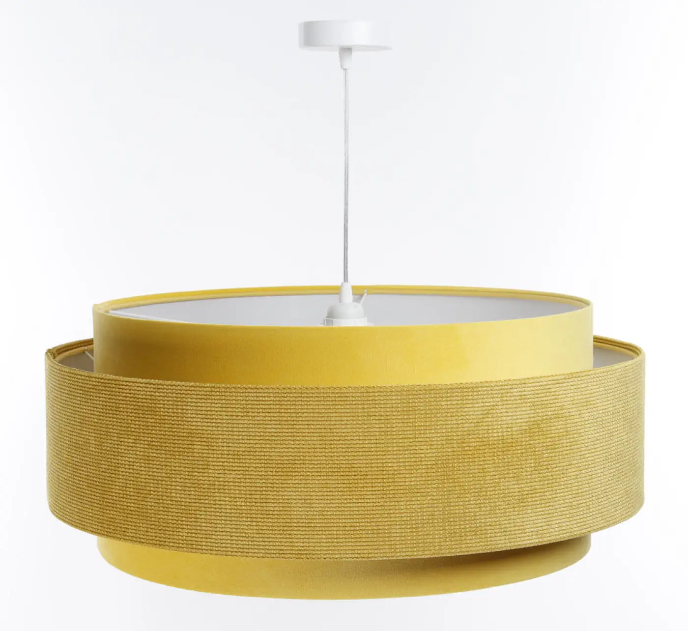 Suspension Luminaire en Tissu - Doblo Classic (Jaune/Blanc)