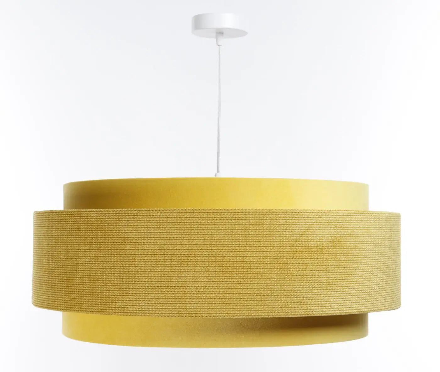 Suspension Luminaire en Tissu - Doblo Classic (Jaune/Blanc)