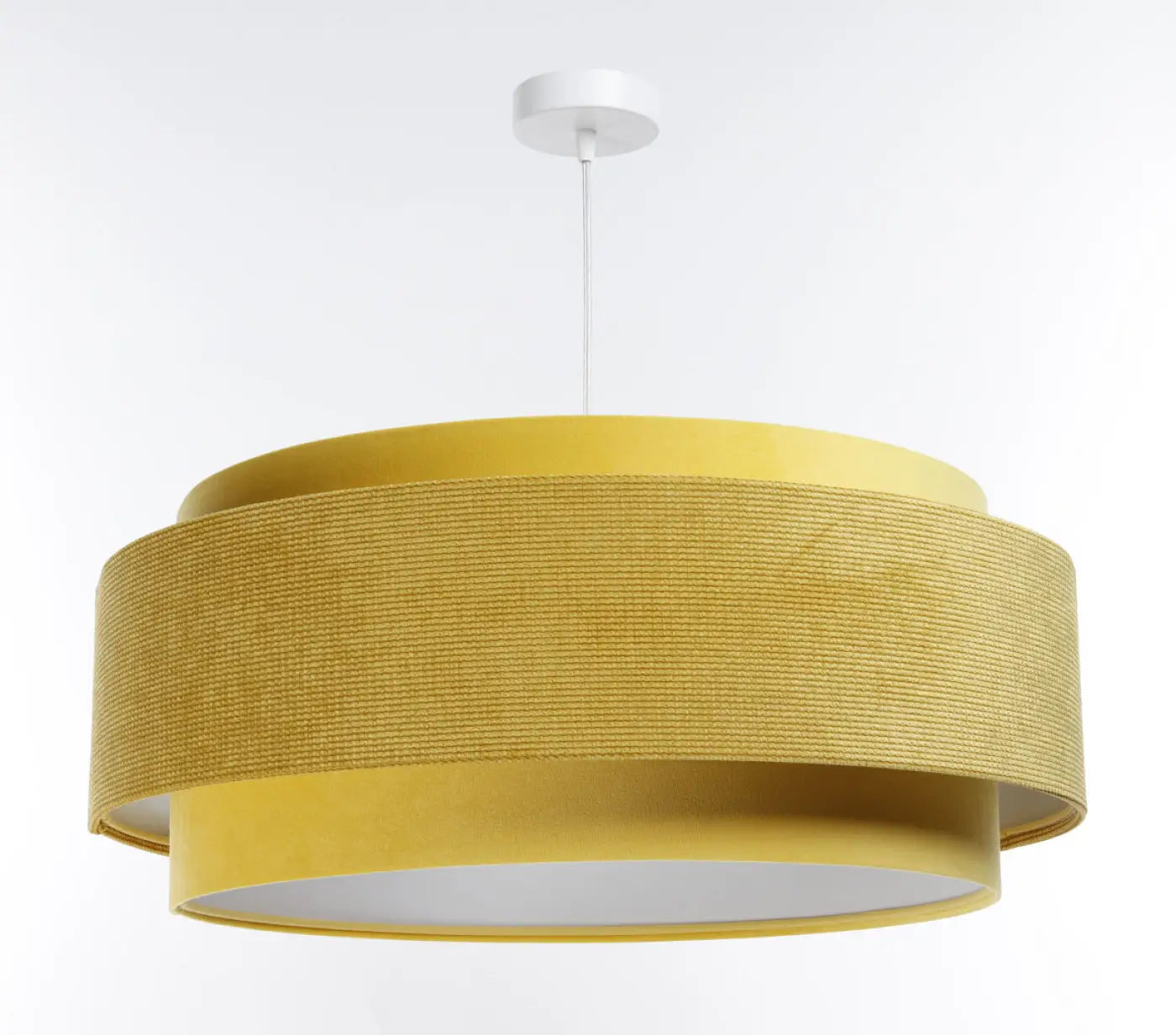 Suspension Luminaire en Tissu - Doblo Classic (Jaune/Blanc)