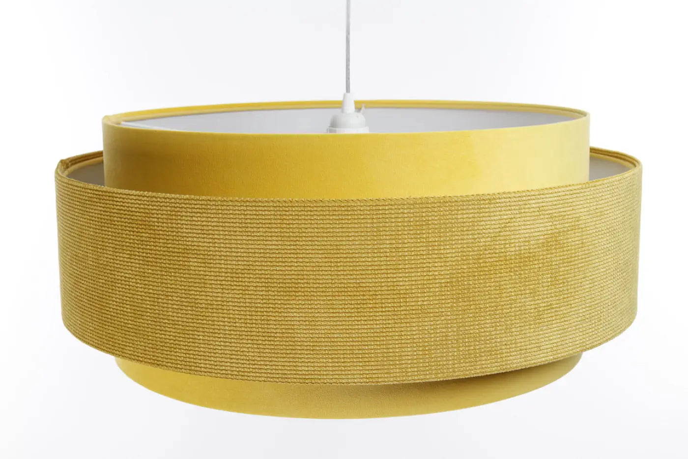 Suspension Luminaire en Tissu - Doblo Classic (Jaune/Blanc)