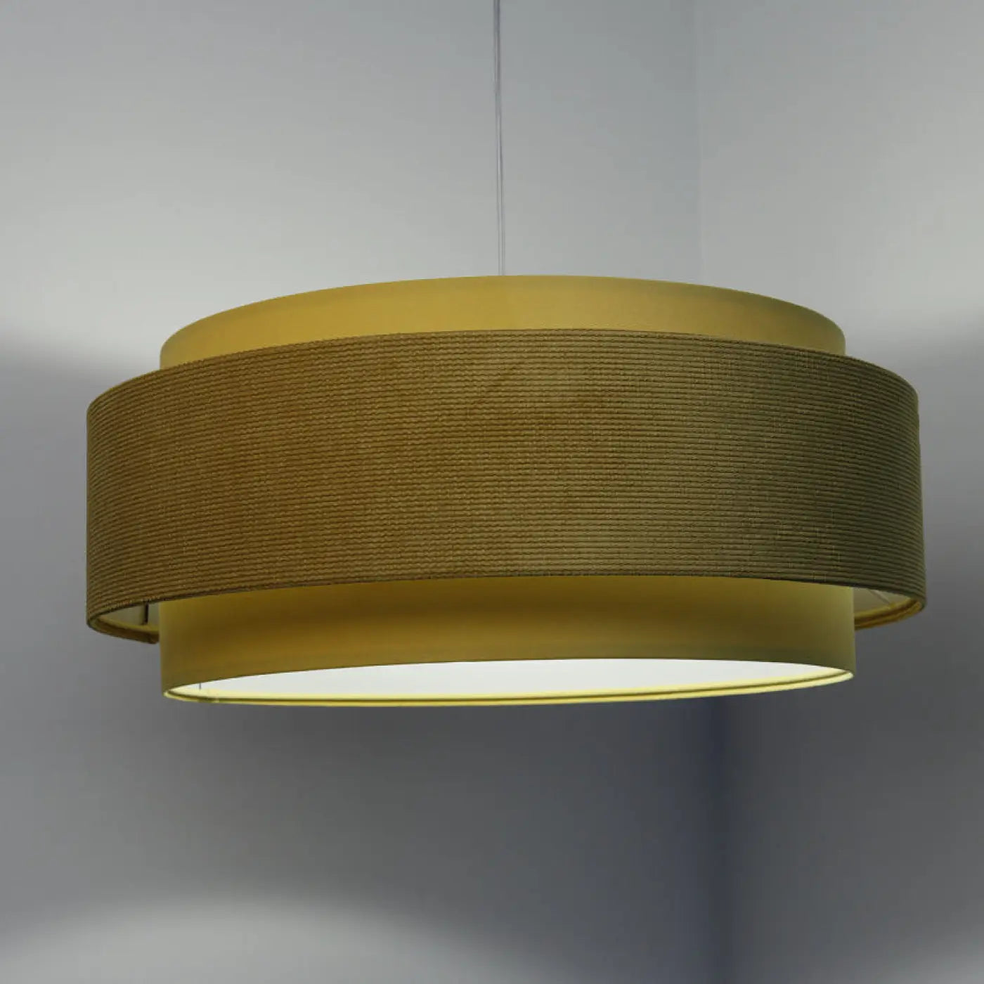 Suspension Luminaire en Tissu - Doblo Classic (Jaune/Blanc)
