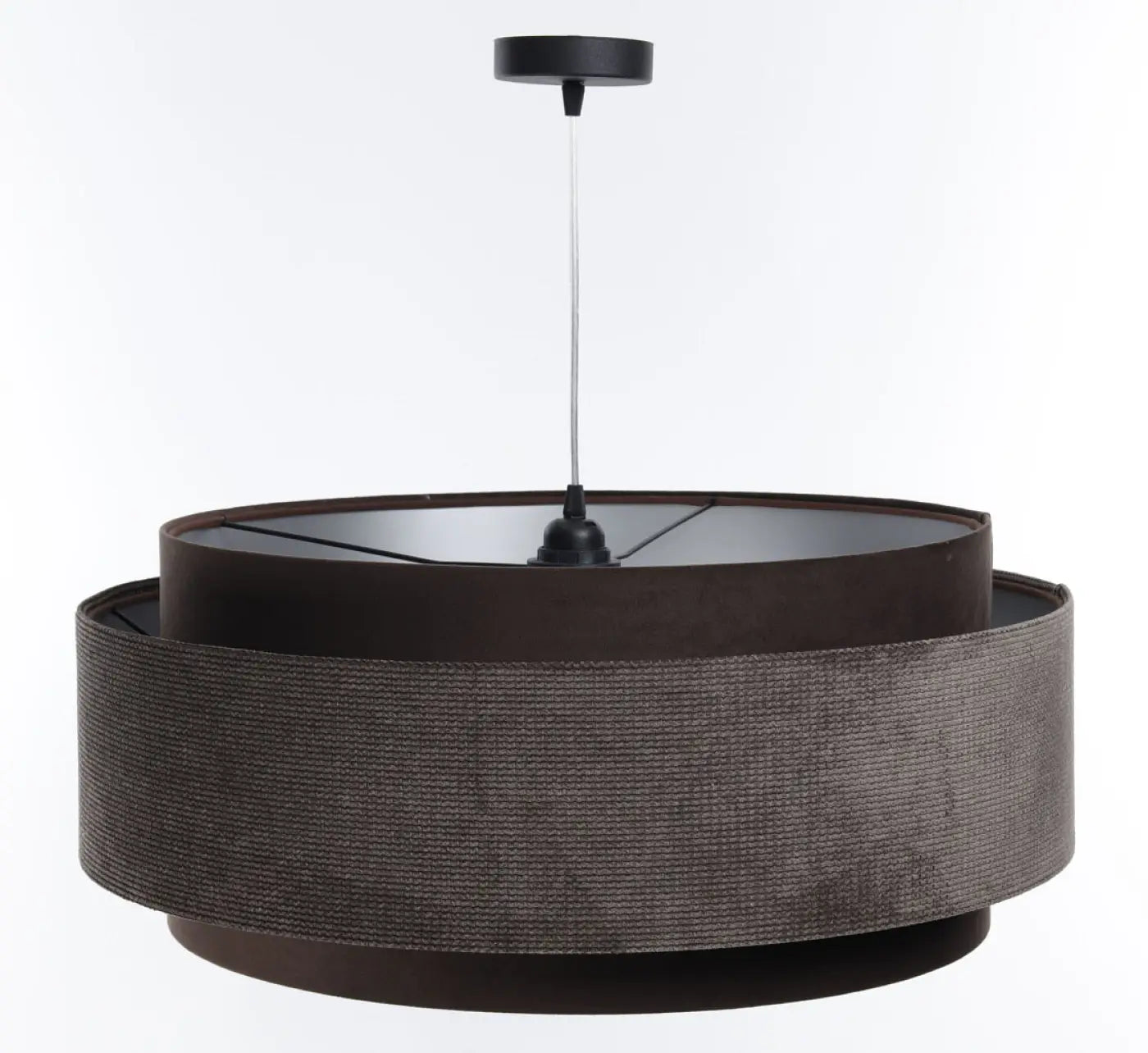 Suspension Luminaire en Tissu - Doblo Classic (Marron/Argent)