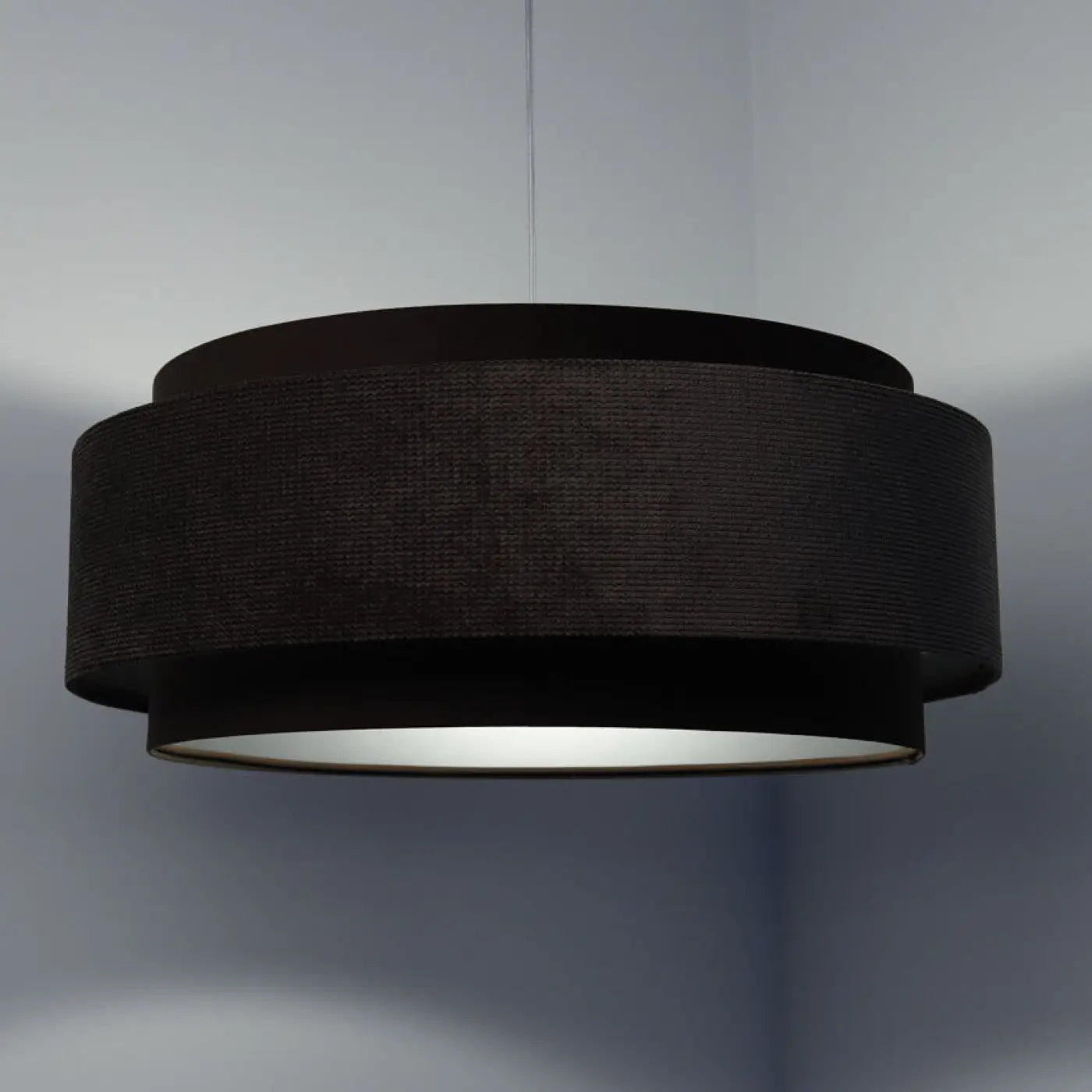 Suspension Luminaire en Tissu - Doblo Classic (Marron/Argent)