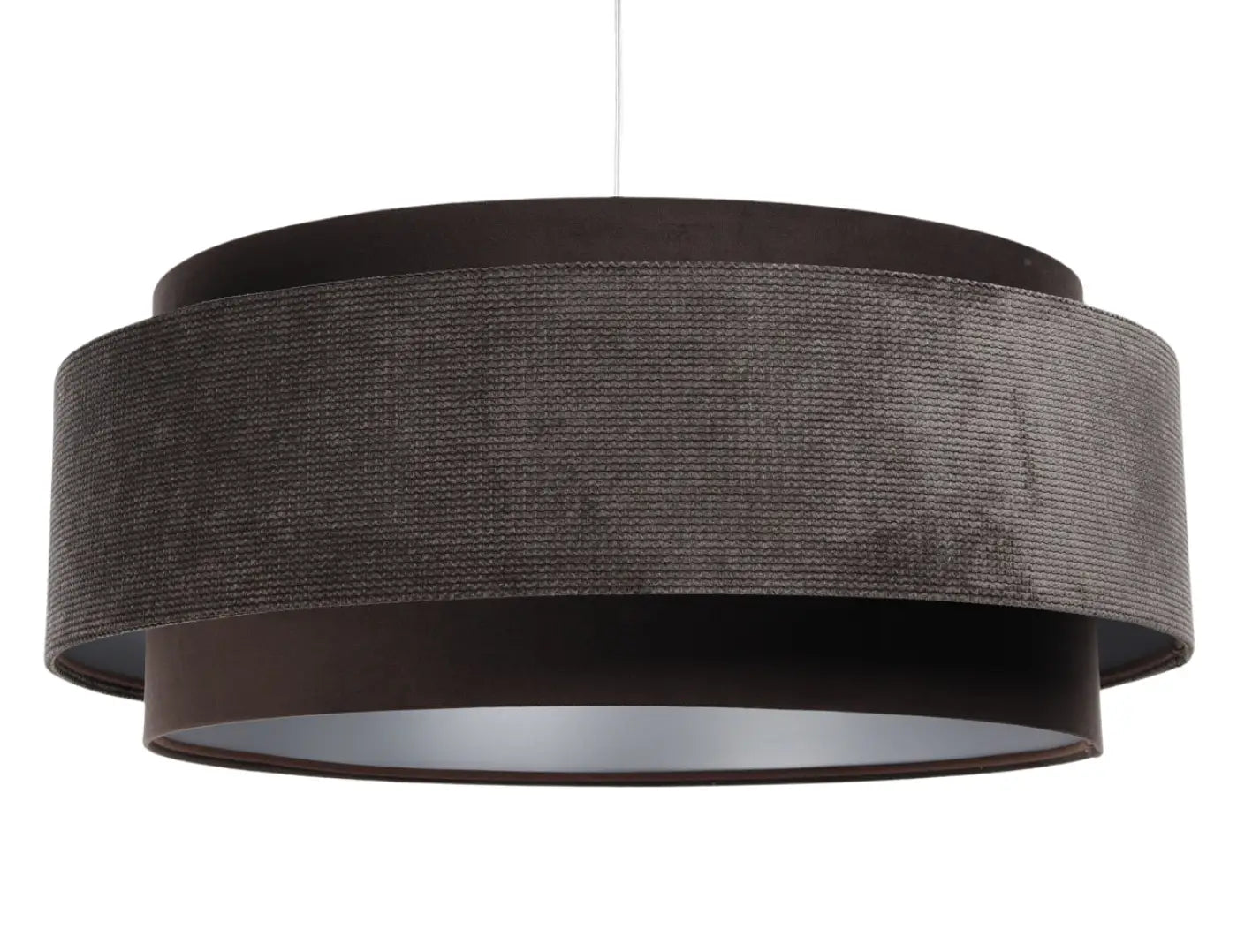 Suspension Luminaire en Tissu - Doblo Classic (Marron/Argent)