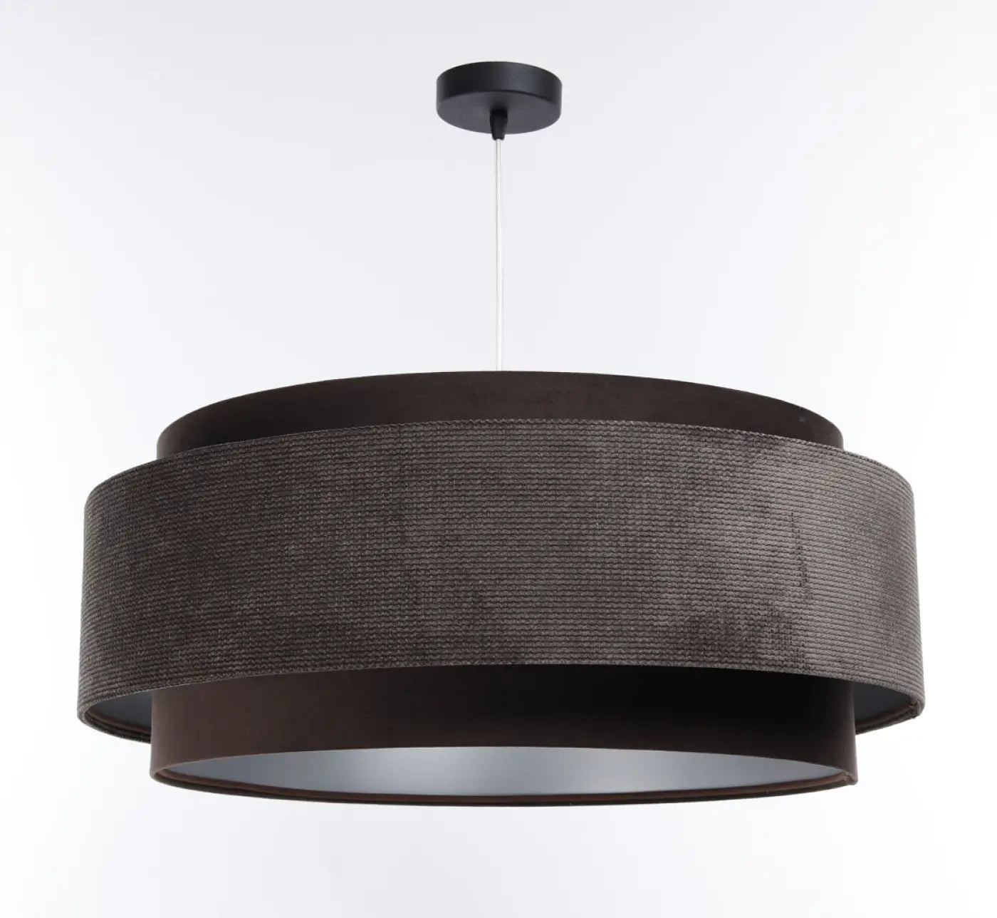 Suspension Luminaire en Tissu - Doblo Classic (Marron/Argent)