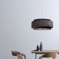 Suspension Luminaire en Tissu - Doblo Classic (Marron/Argent)