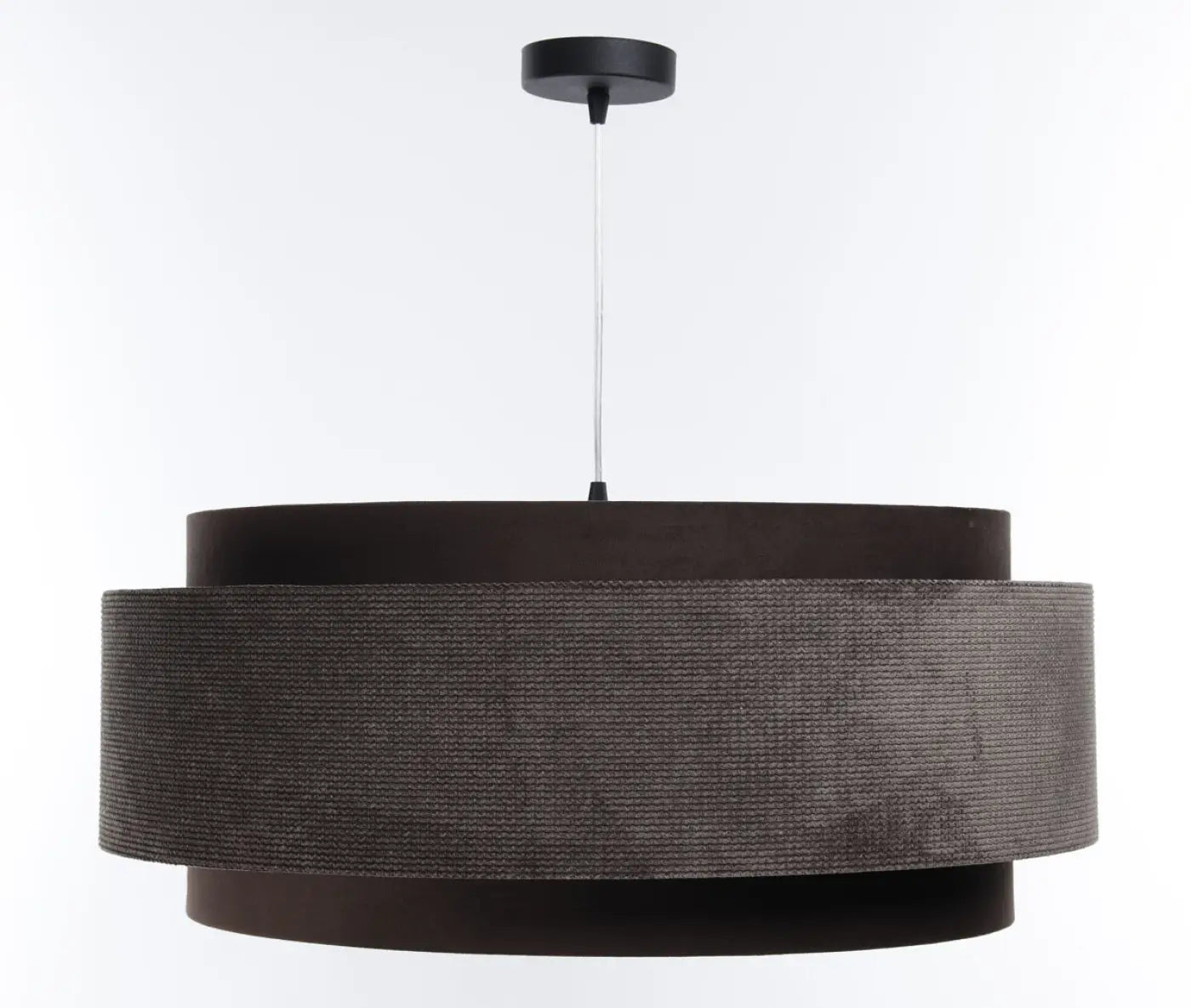 Suspension Luminaire en Tissu - Doblo Classic (Marron/Argent)
