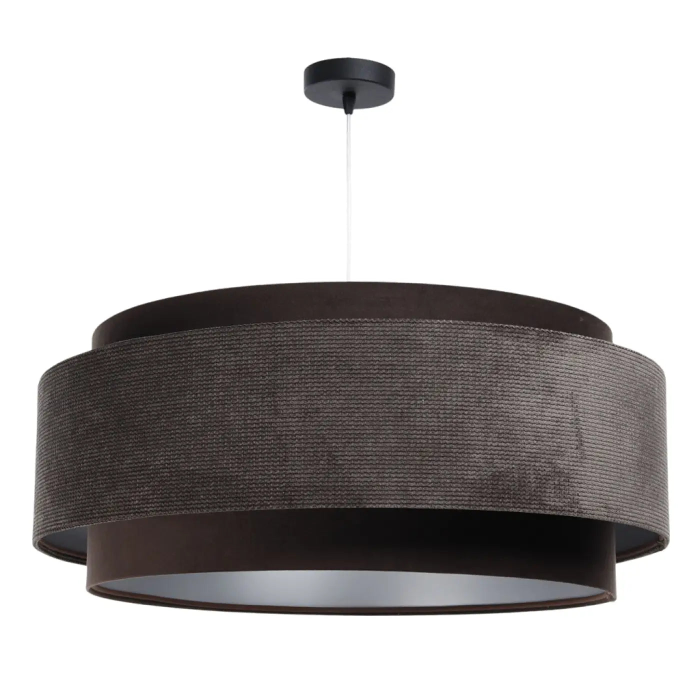 Suspension Luminaire en Tissu - Doblo Classic (Marron/Argent)