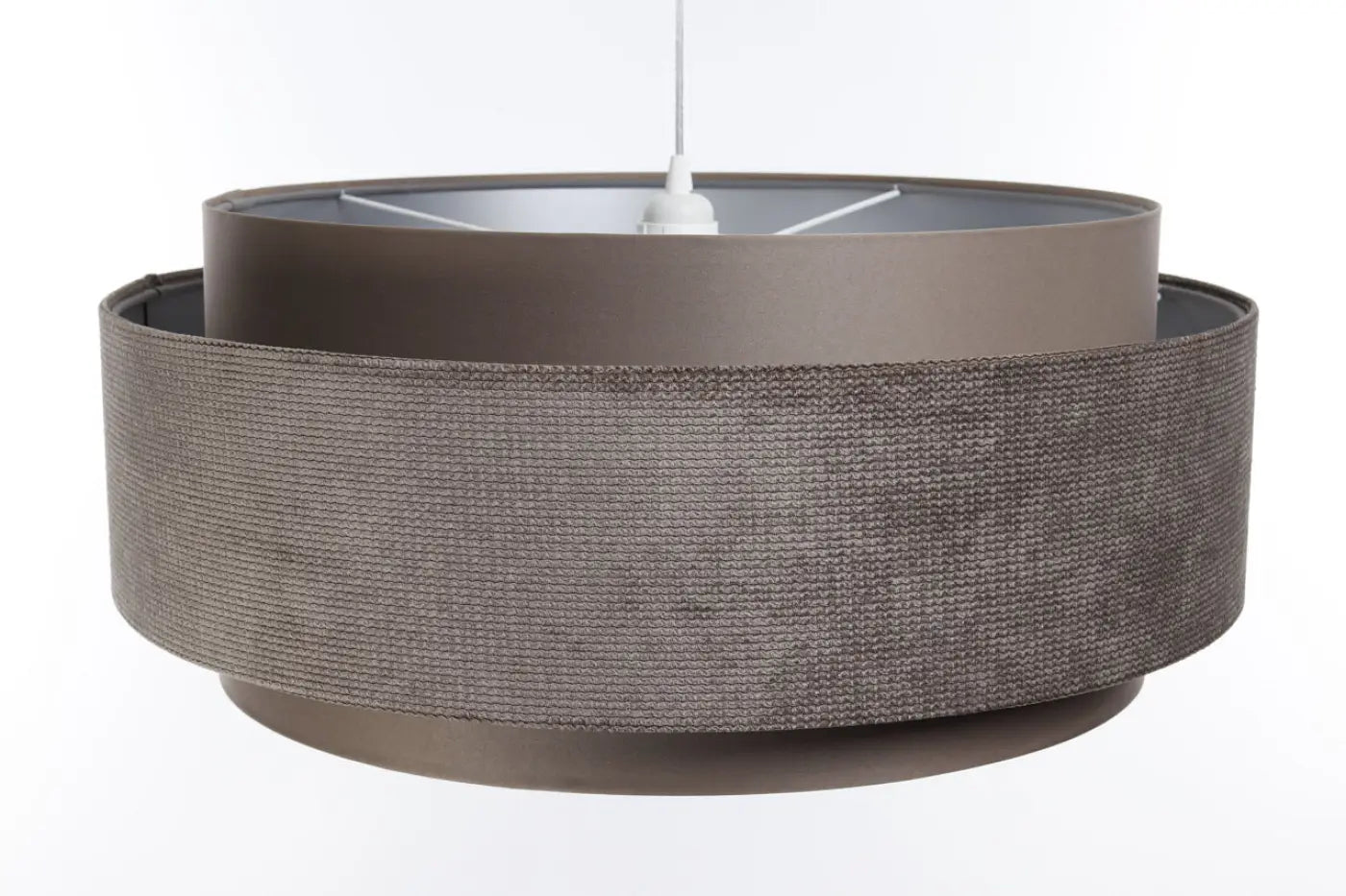 Suspension Luminaire Chic en Tissu - Doblo Classic (Marron Café/Argent)