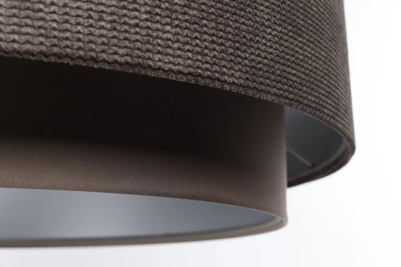 Suspension Luminaire Chic en Tissu - Doblo Classic (Marron Café/Argent)