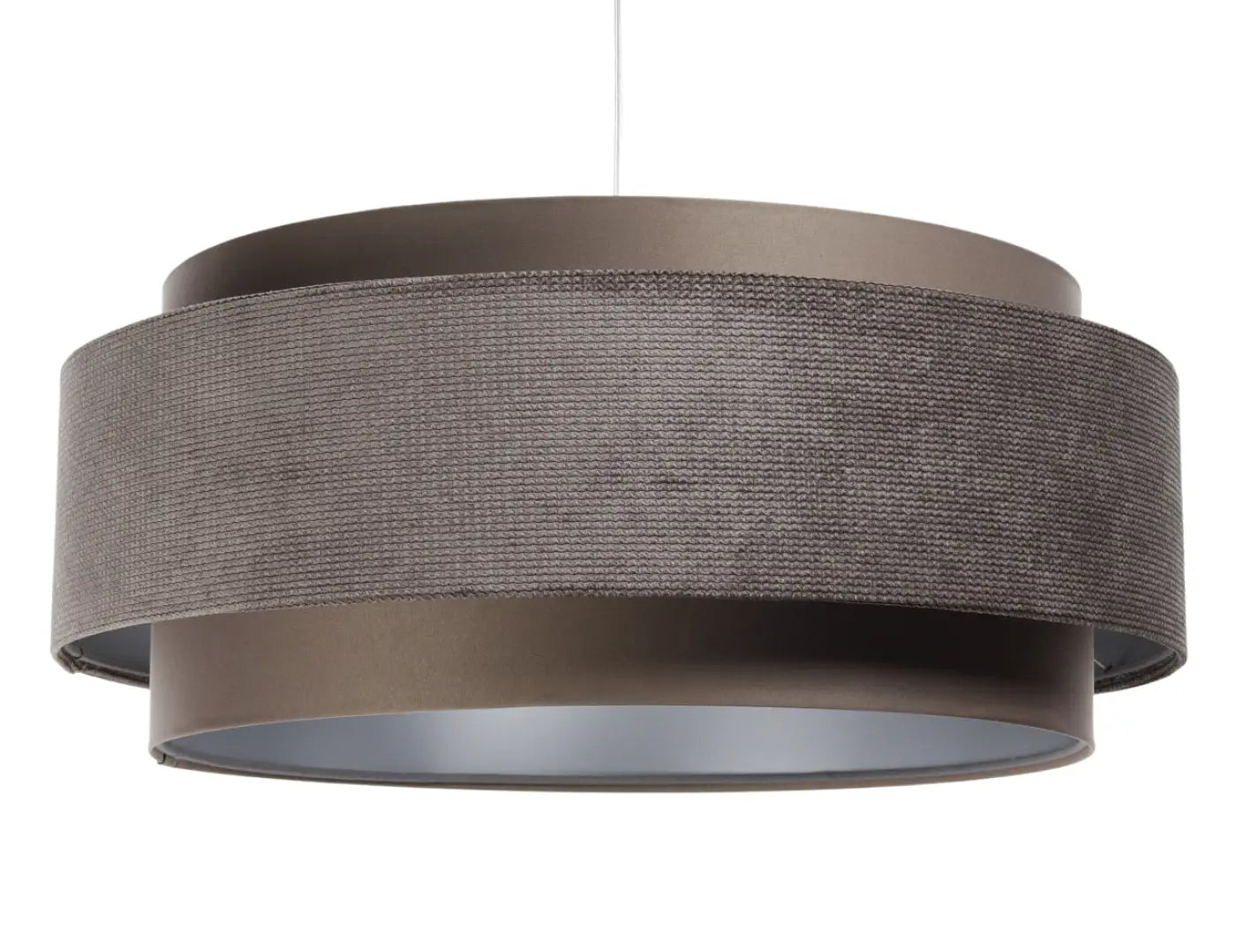 Suspension Luminaire Chic en Tissu - Doblo Classic (Marron Café/Argent)