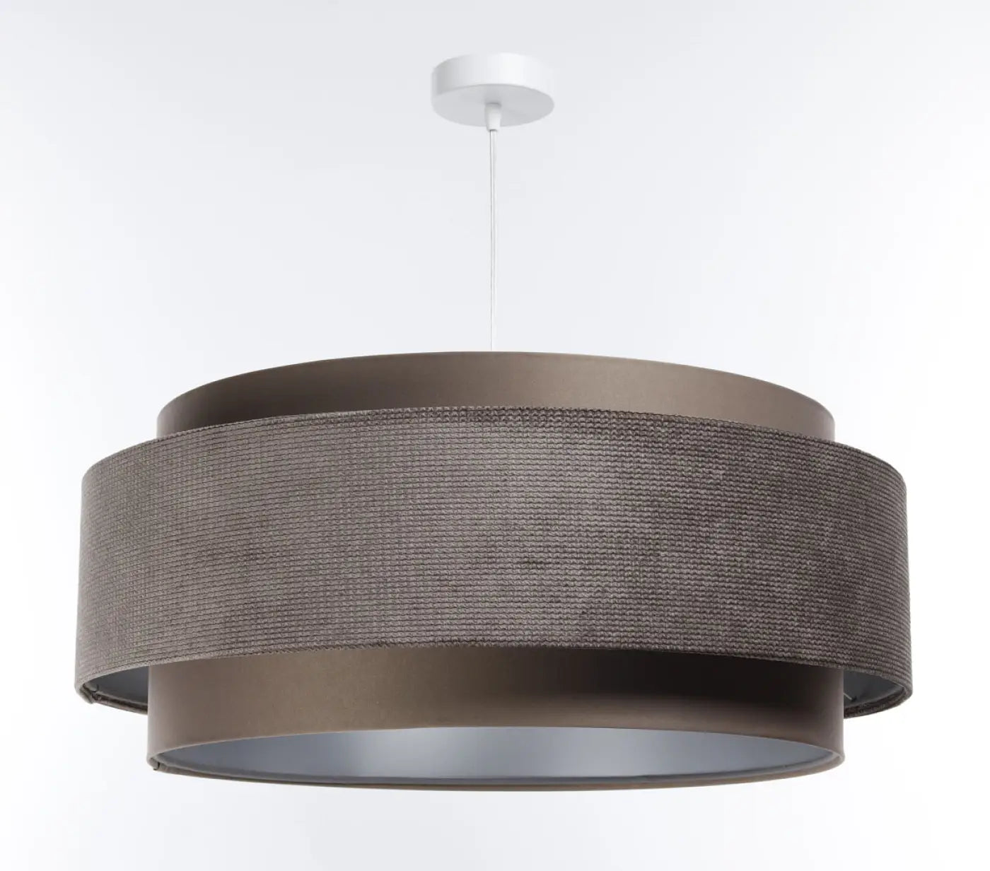 Suspension Luminaire Chic en Tissu - Doblo Classic (Marron Café/Argent)