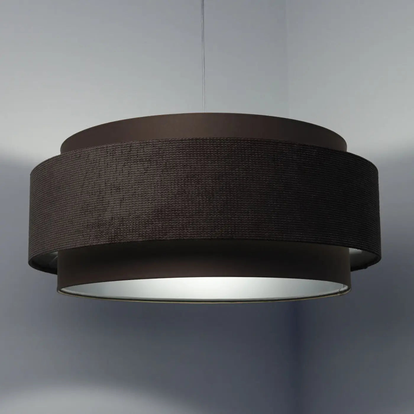 Suspension Luminaire Chic en Tissu - Doblo Classic (Marron Café/Argent)