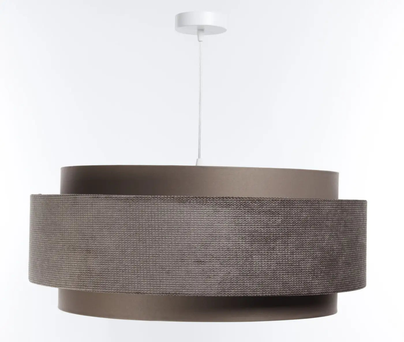 Suspension Luminaire Chic en Tissu - Doblo Classic (Marron Café/Argent)