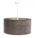 Suspension Luminaire Moderne en Tissu - Glamour Structural Velour (Marron/Dore)