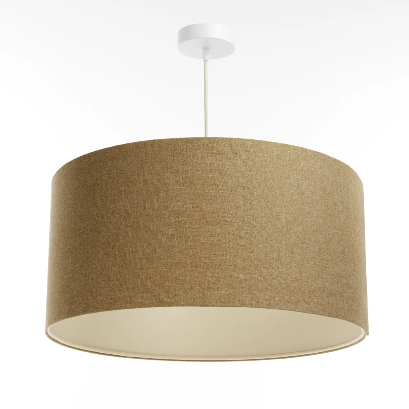 Suspension Luminaire Minimaliste en Tissu - Boho Elegant (Marron Sable/Ecru)