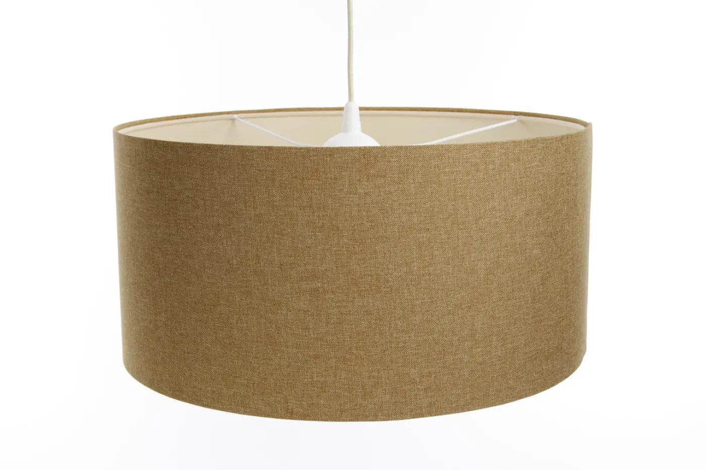 Suspension Luminaire Minimaliste en Tissu - Boho Elegant (Marron Sable/Ecru)