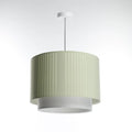 Suspension Luminaire Moderne en Tissu - Duo Lami Line (Menthe/Gris)