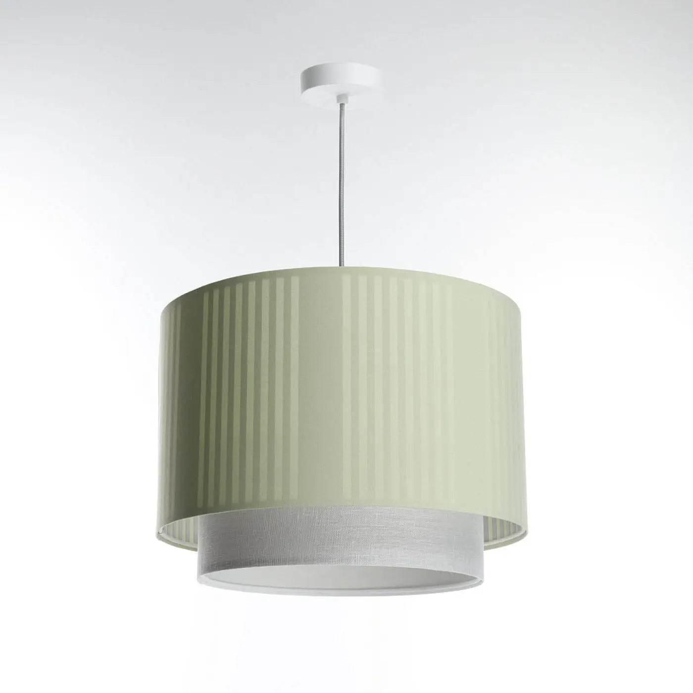 Suspension Luminaire Moderne en Tissu - Duo Lami Line (Menthe/Gris)