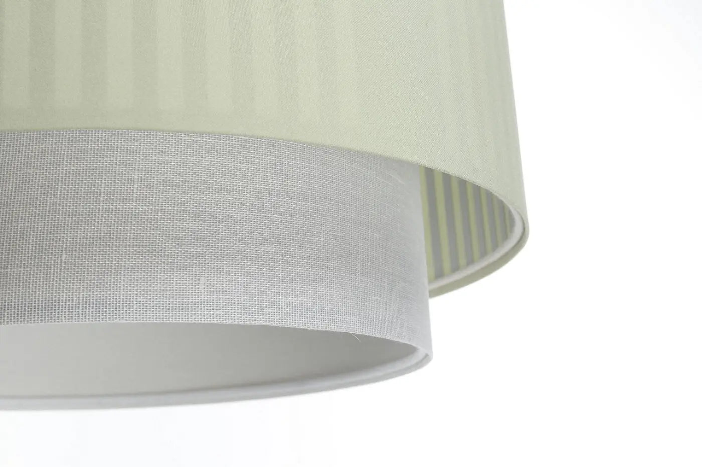 Suspension Luminaire Moderne en Tissu - Duo Lami Line (Menthe/Gris)