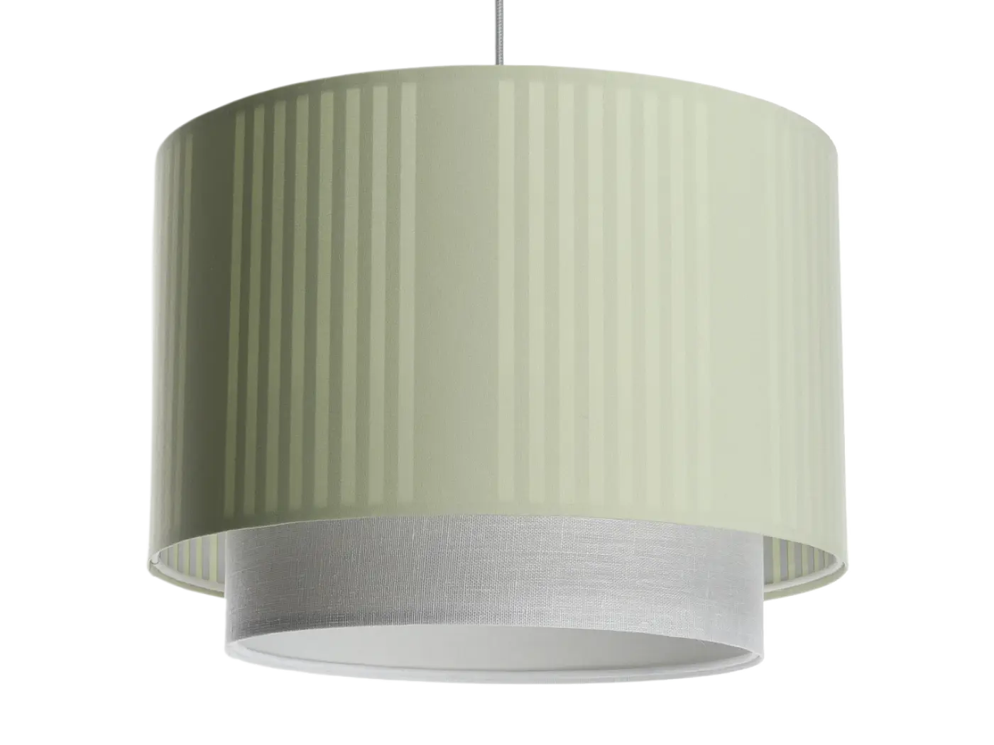 Suspension Luminaire Moderne en Tissu - Duo Lami Line (Menthe/Gris)