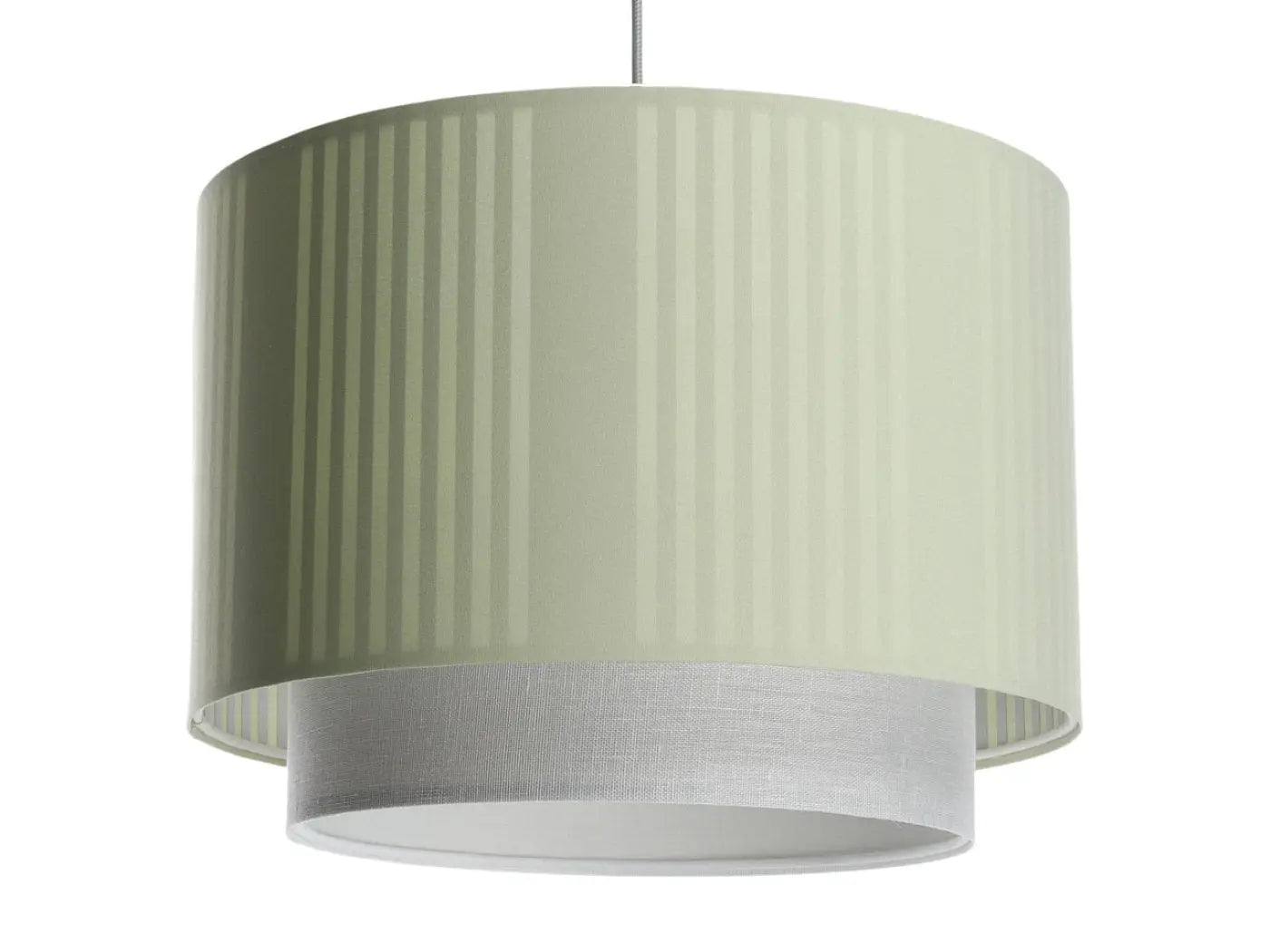 Suspension Luminaire Moderne en Tissu - Duo Lami Line (Menthe/Gris)