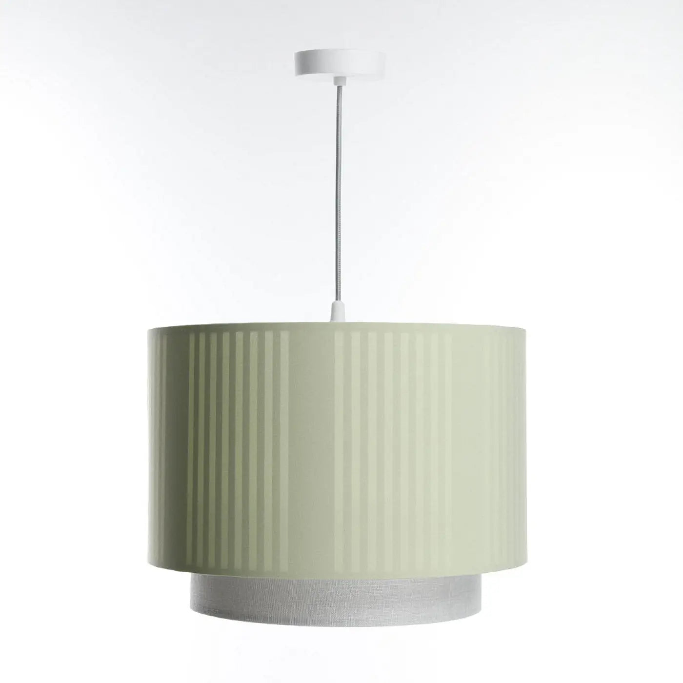 Suspension Luminaire Moderne en Tissu - Duo Lami Line (Menthe/Gris)