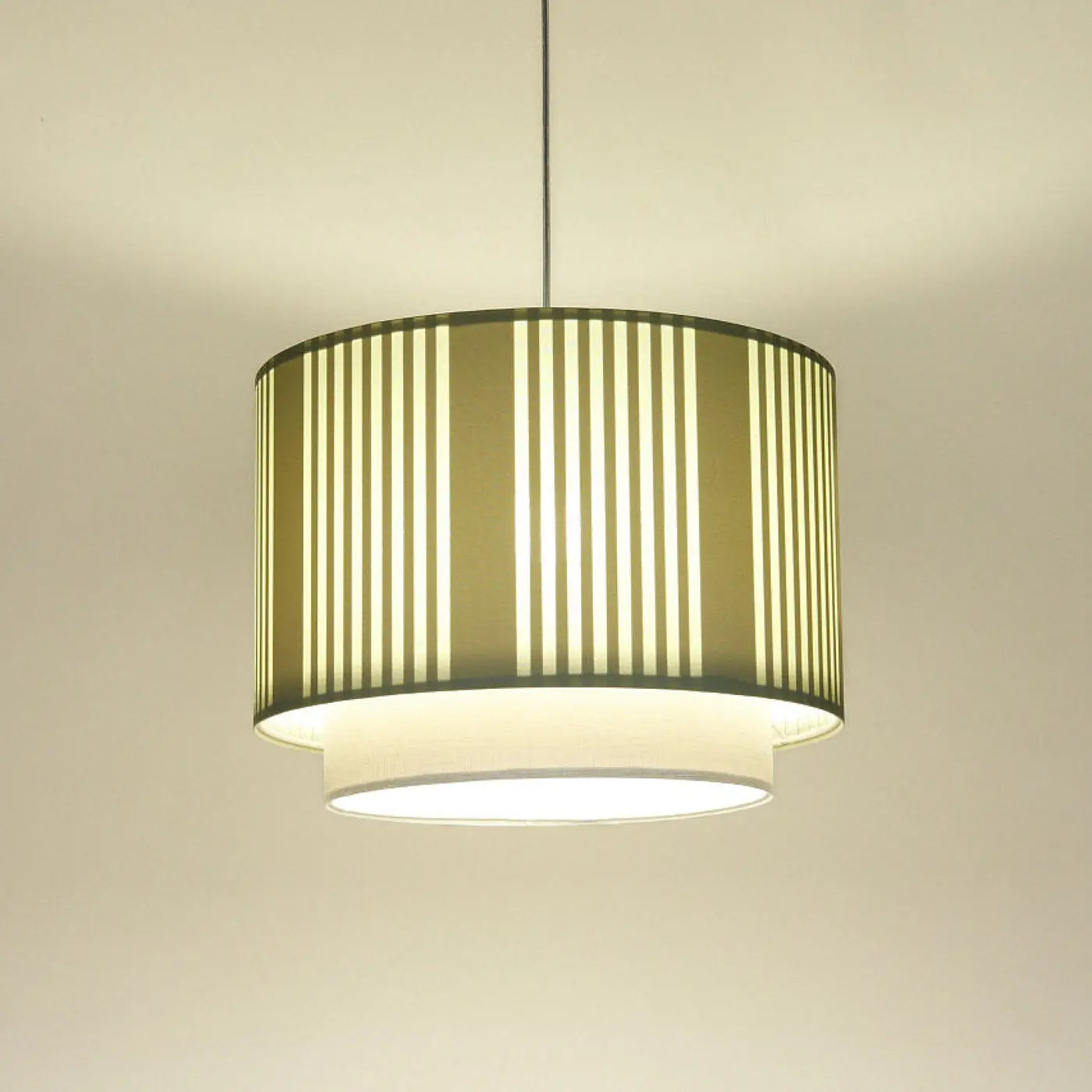 Suspension Luminaire Moderne en Tissu - Duo Lami Line (Menthe/Gris)