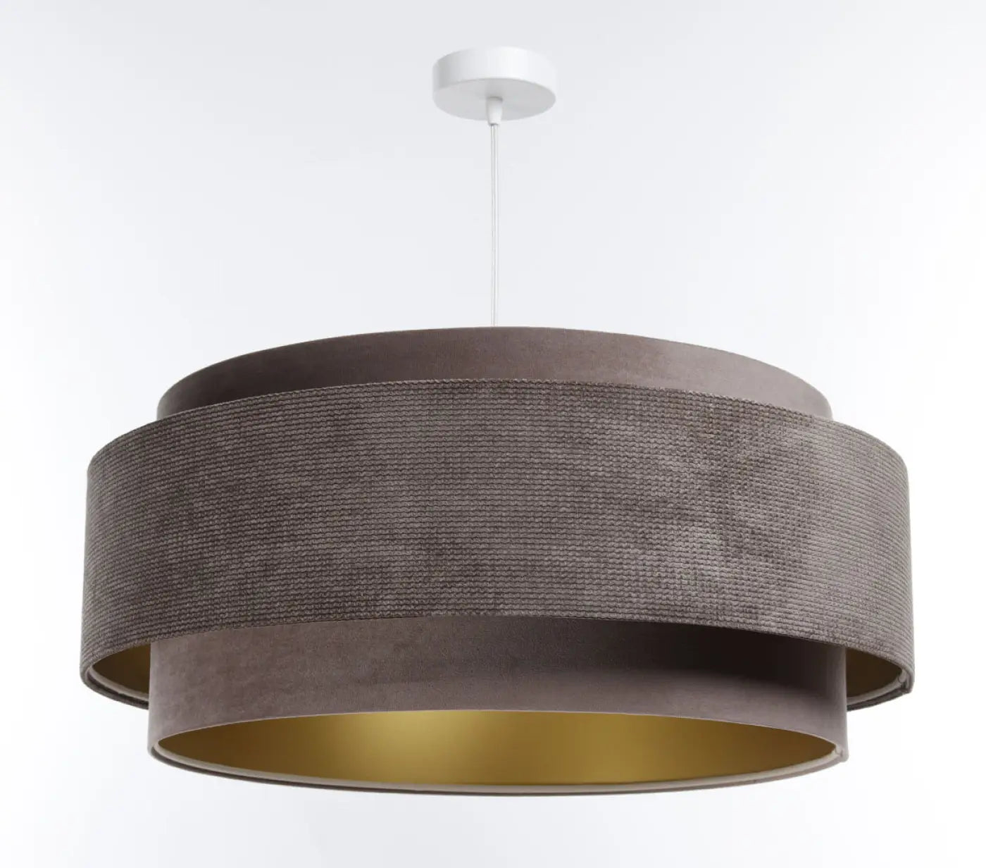 Suspension Luminaire en Tissu - Doblo Classic (Moka/Doré)