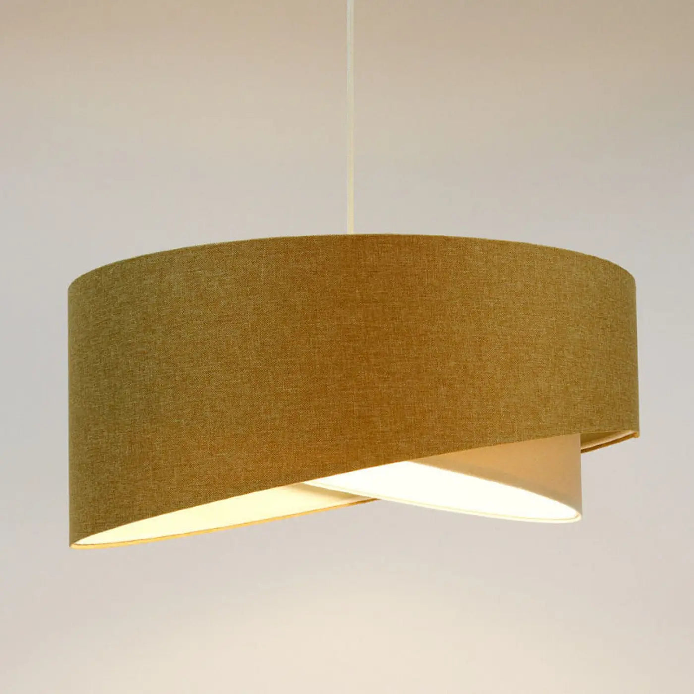 Suspension Luminaire Design en Tissu - Galaxy Boho Elegant (Moutarde/Crème)