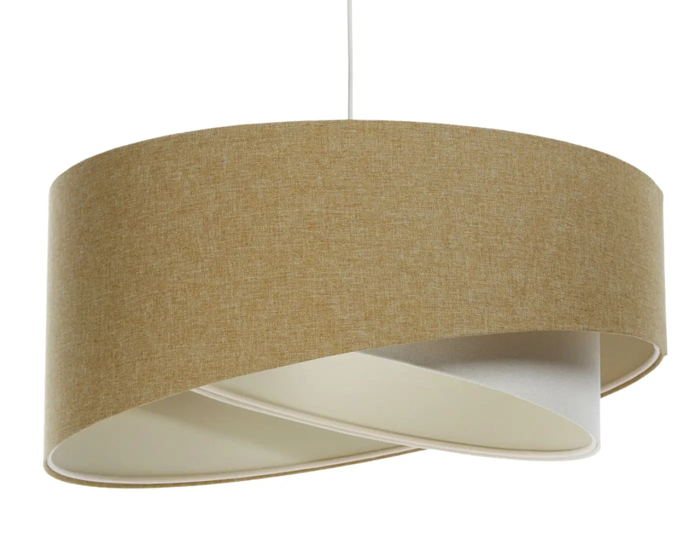 Suspension Luminaire Design en Tissu - Galaxy Boho Elegant (Moutarde/Crème)