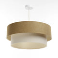 Suspension Luminaire Moderne en Tissu - Duo Boho Elegant (Moutarde/Crème/Ecru)