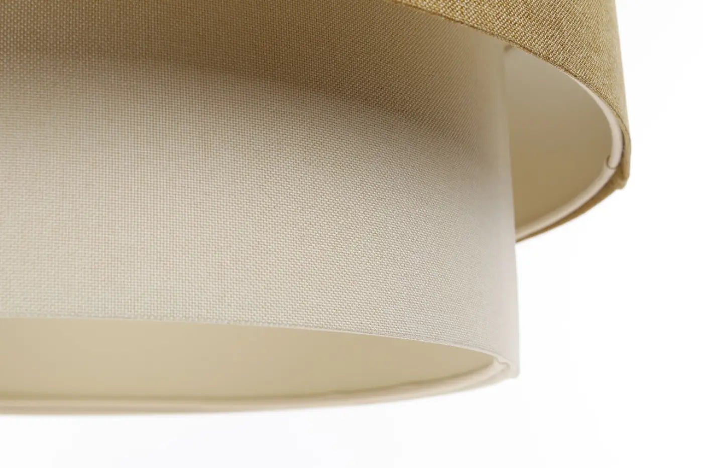 Suspension Luminaire Moderne en Tissu - Duo Boho Elegant (Moutarde/Crème/Ecru)