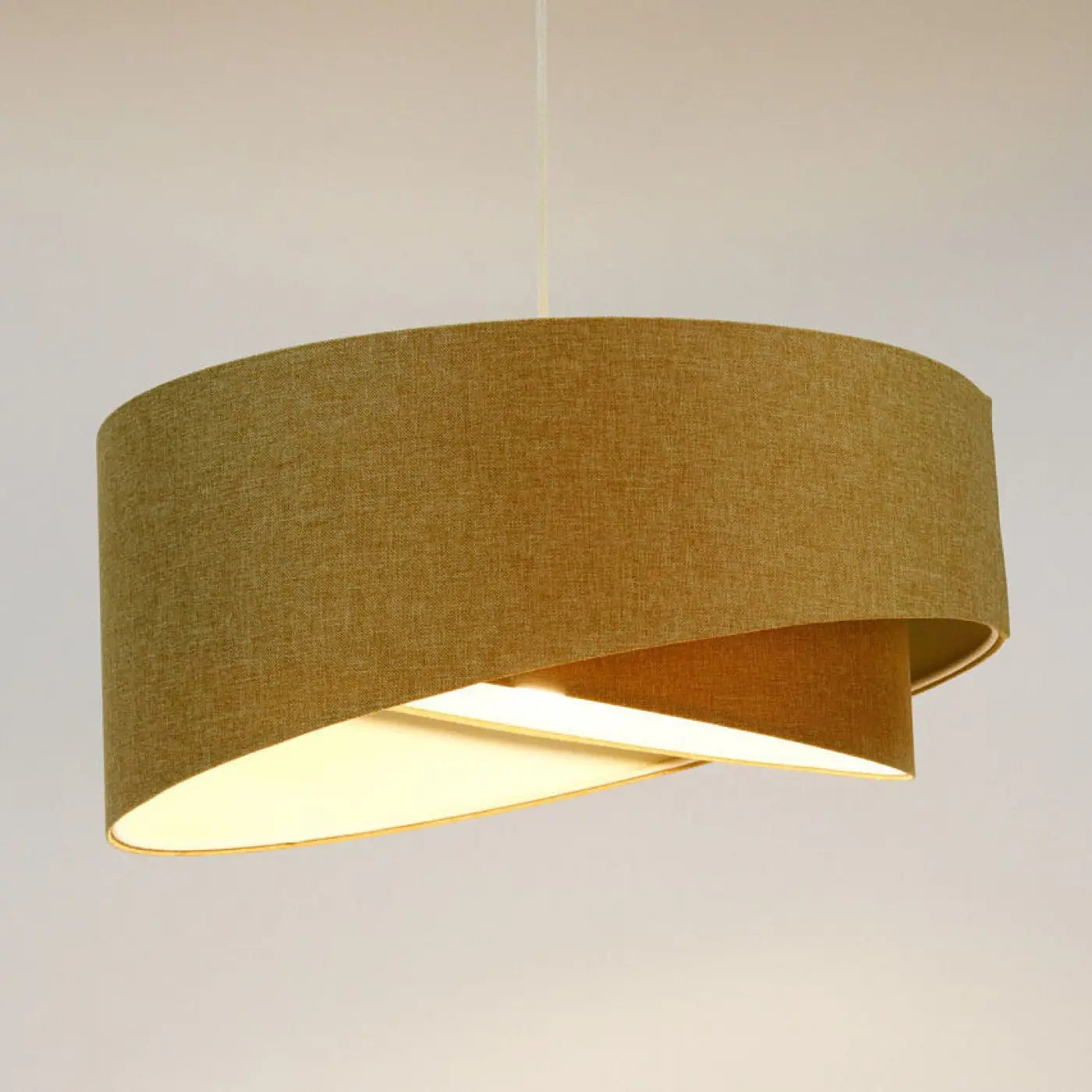 Suspension Luminaire Design en Tissu - Galaxy Boho Elegant (Moutarde/Ecru)