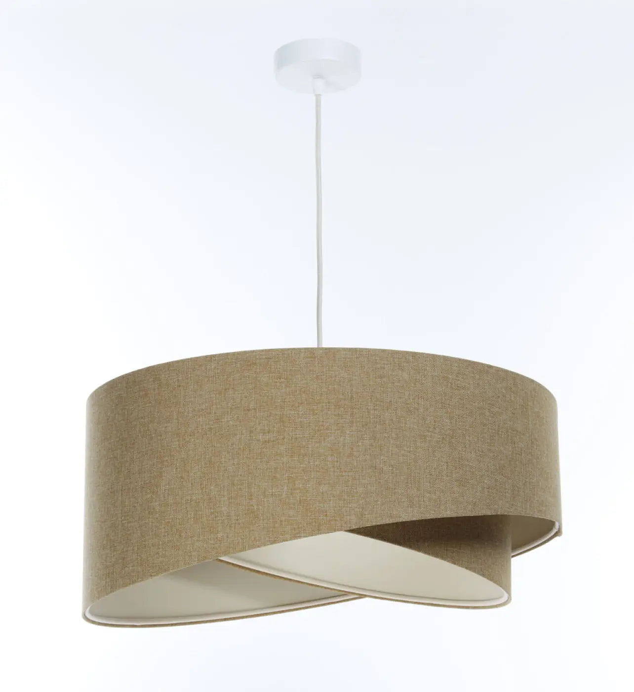 Suspension Luminaire Design en Tissu - Galaxy Boho Elegant (Moutarde/Ecru)