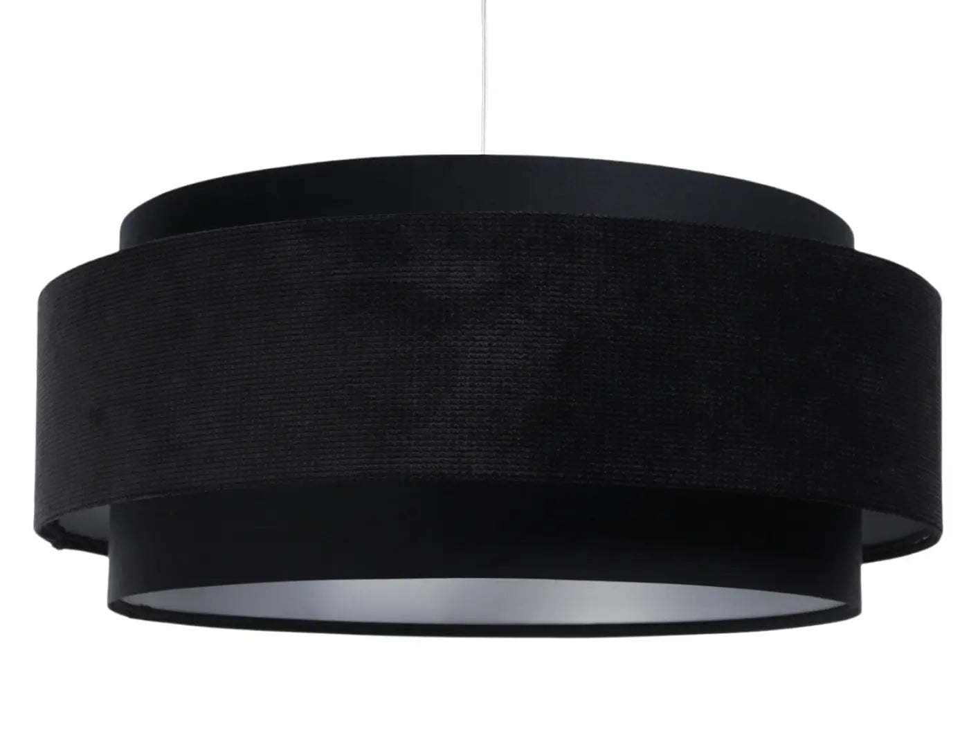 Suspension Luminaire en Tissu - Doblo Classic (Noir/Argent)