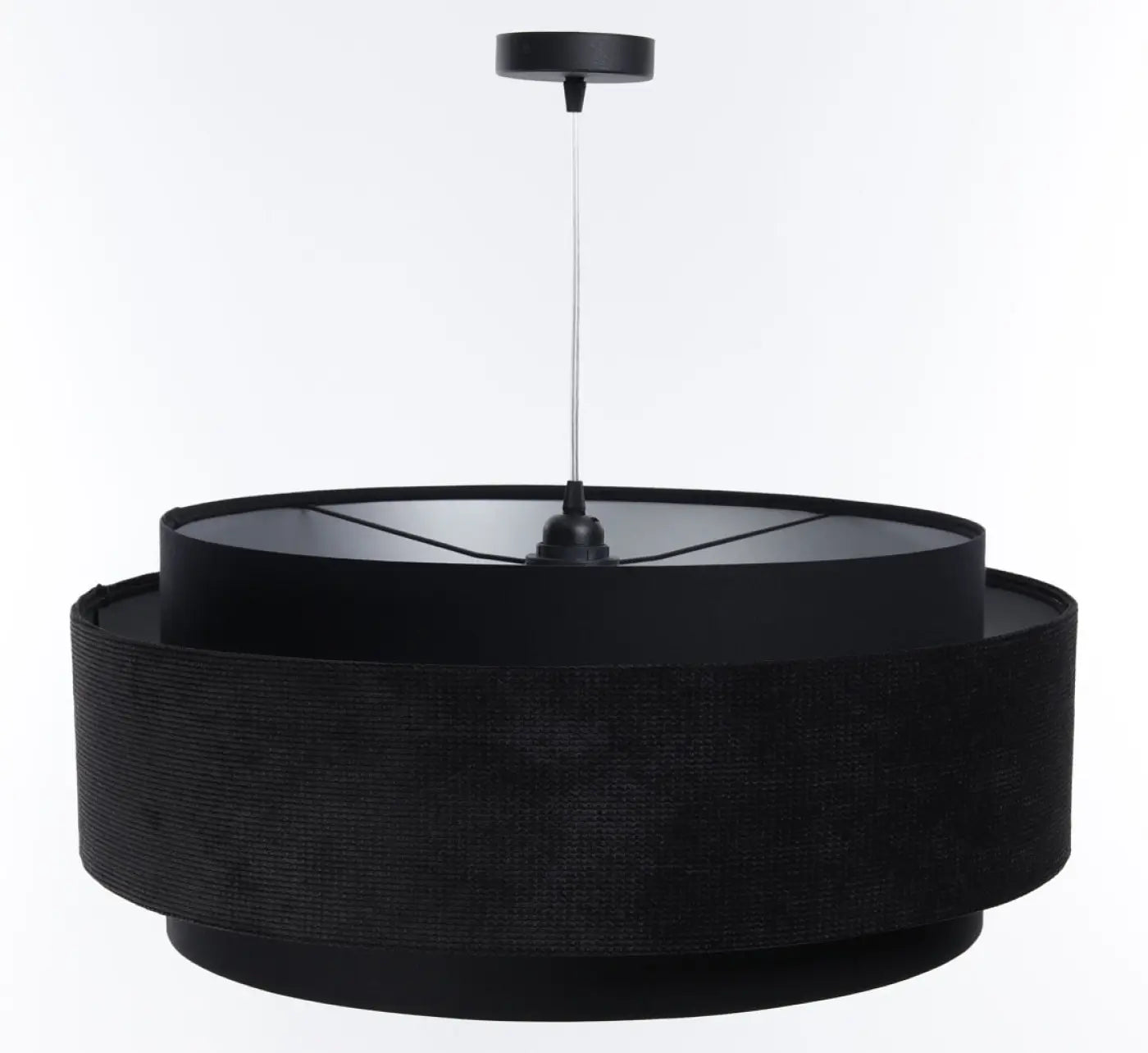 Suspension Luminaire en Tissu - Doblo Classic (Noir/Argent)