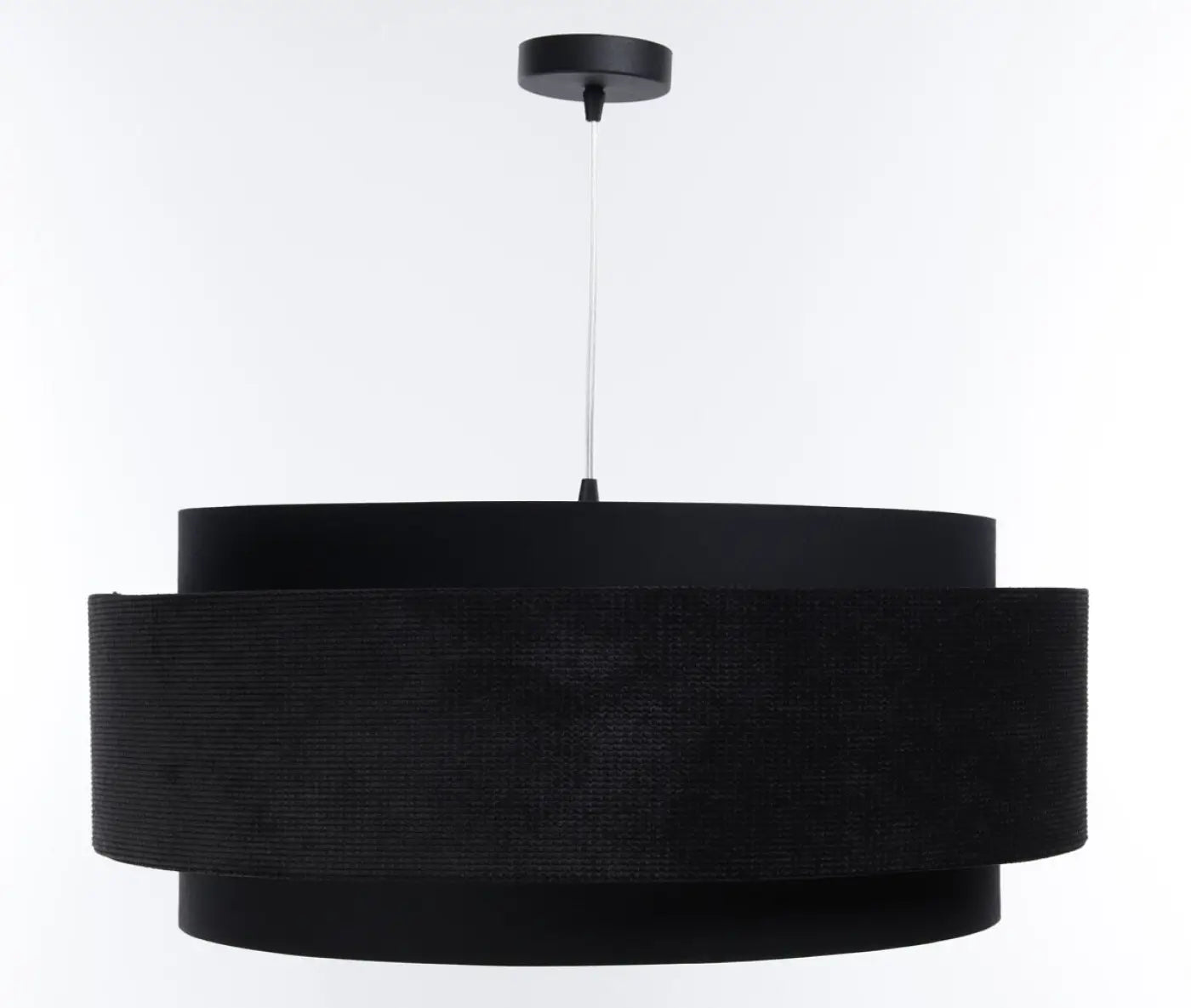 Suspension Luminaire en Tissu - Doblo Classic (Noir/Argent)